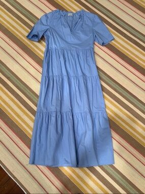Malene Birger Blue Cotton Midi Dress 0/XS